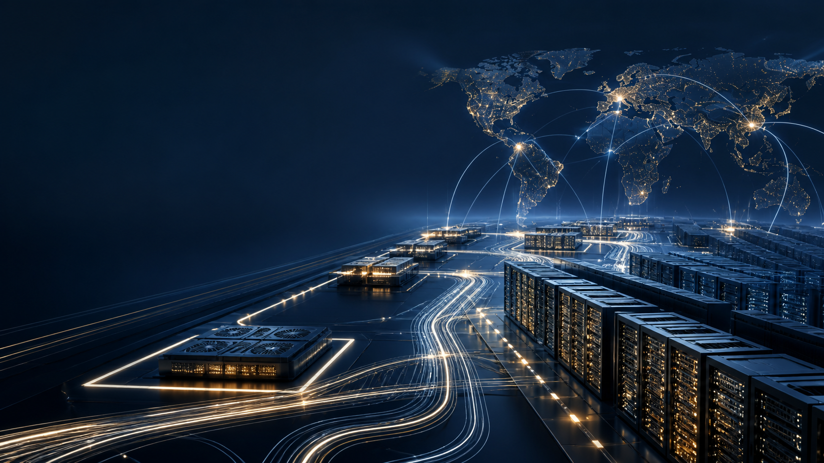 AI compute fabric connecting GPU clusters and infrastructure nodes